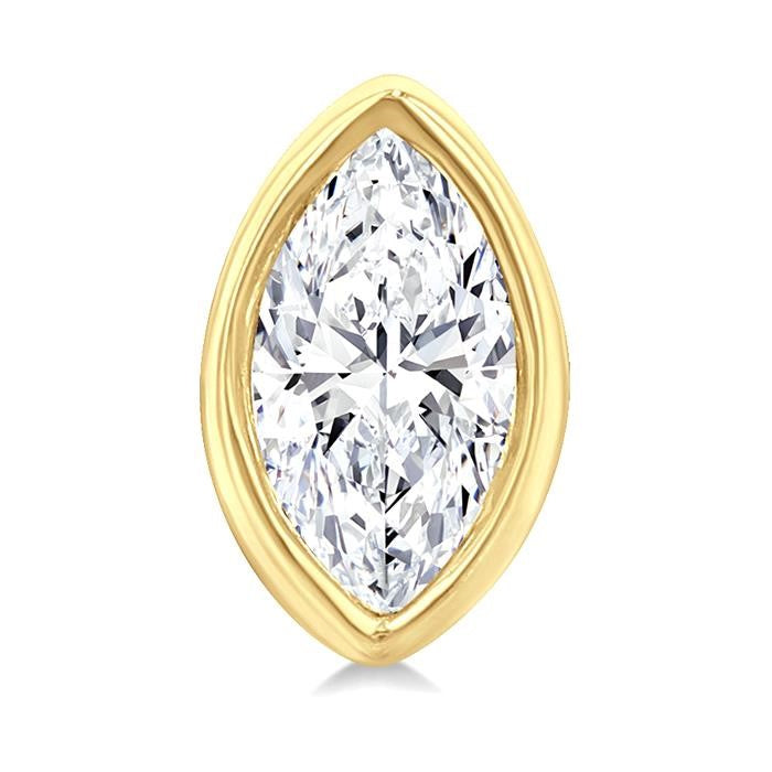 1/5 Ctw Petite Bezel Set Marquise Cut Diamond Fashion Stud Earrings in 10K Yellow Gold