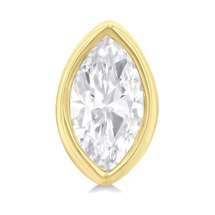 Marquise Shape Bezel Set Petite Diamond Fashion Earrings