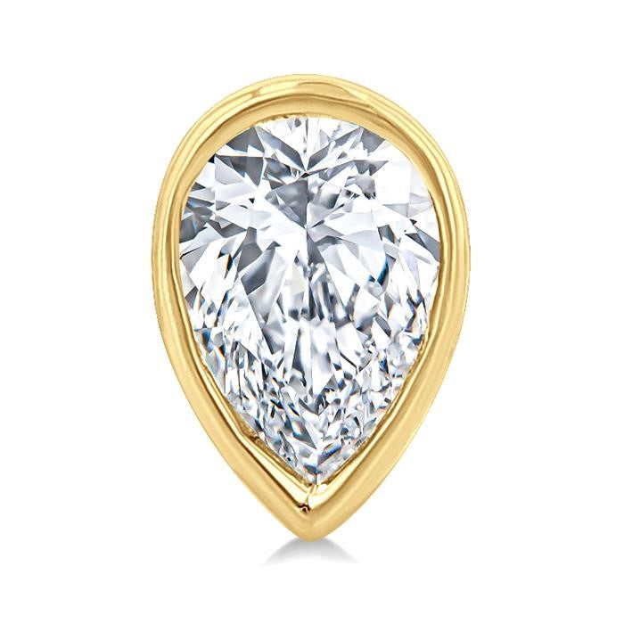 1/5 Ctw Petite Bezel Set Pear Cut Diamond Fashion Stud Earrings in 10K Yellow Gold