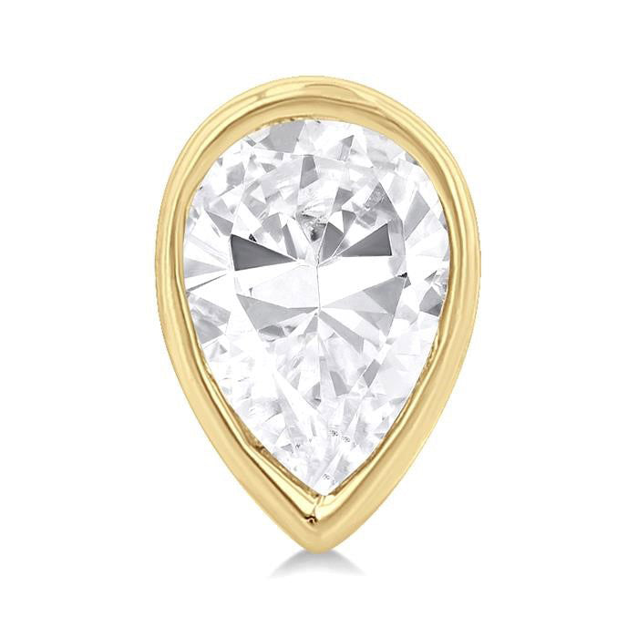 Pear Shape Bezel Set Petite Diamond Fashion Earrings