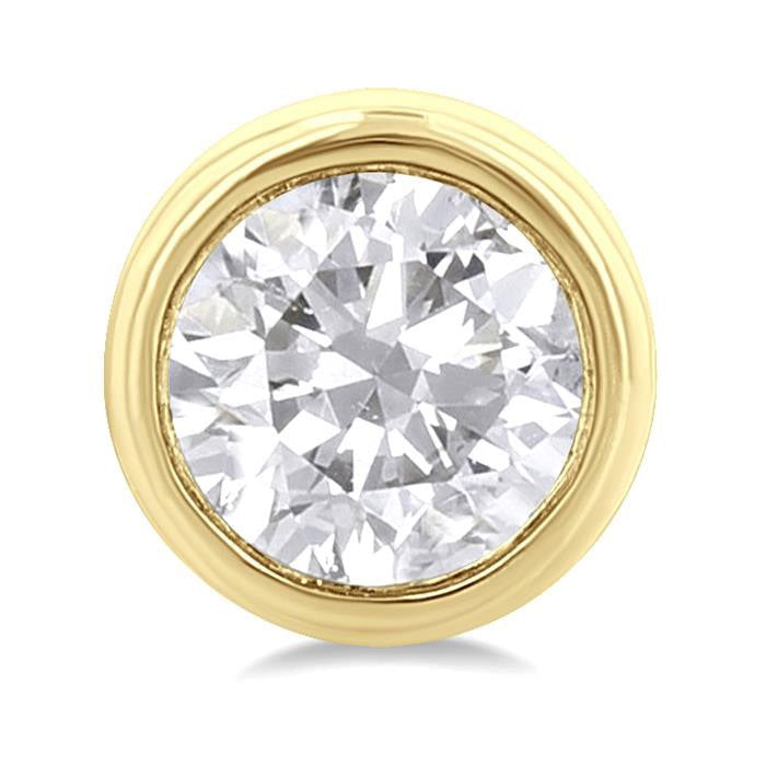 Round Shape Bezel Set Petite Diamond Fashion Earrings