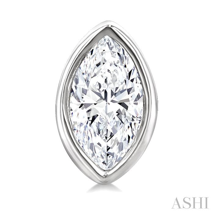 1/5 Ctw Petite Bezel Set Marquise Cut Diamond Fashion Stud Earrings in 10K White Gold