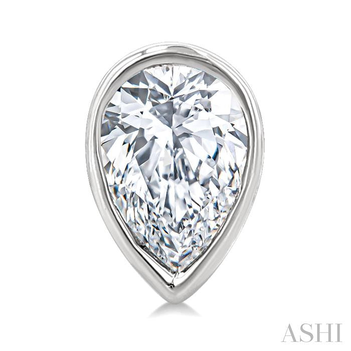 1/5 Ctw Petite Bezel Set Pear Cut Diamond Fashion Stud Earrings in 10K White Gold