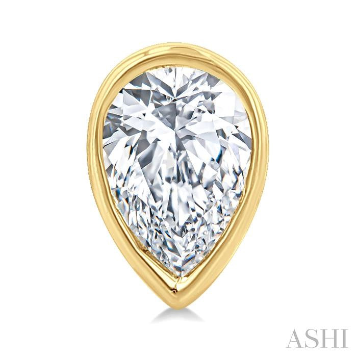 1/5 Ctw Petite Bezel Set Pear Cut Diamond Fashion Stud Earrings in 10K Yellow Gold