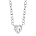 1/6 Ctw Petite Bezel Set Heart Shape Diamond Fashion Pendant With Chain in 10K White Gold