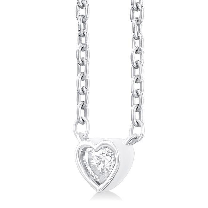 Eclipse Finesse Heart Shape Bezel Set Petite Diamond Fashion Pendant