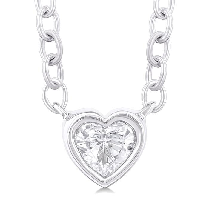 Eclipse Finesse Heart Shape Bezel Set Petite Diamond Fashion Pendant