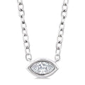 Minerva Harrier Marquise Shape East-West Bezel Set Petite Diamond Fashion Pendant