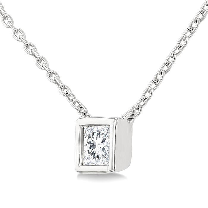 Élan Hera Princess Shape Bezel Set Petite Diamond Fashion Pendant