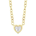 Evadne Saffron Heart Shape Bezel Set Petite Diamond Fashion Pendant