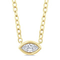 Gale Solstice Marquise Shape East-West Bezel Set Petite Diamond Fashion Pendant