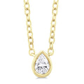 Juniper Saffron Pear Shape Bezel Set Petite Diamond Fashion Pendant
