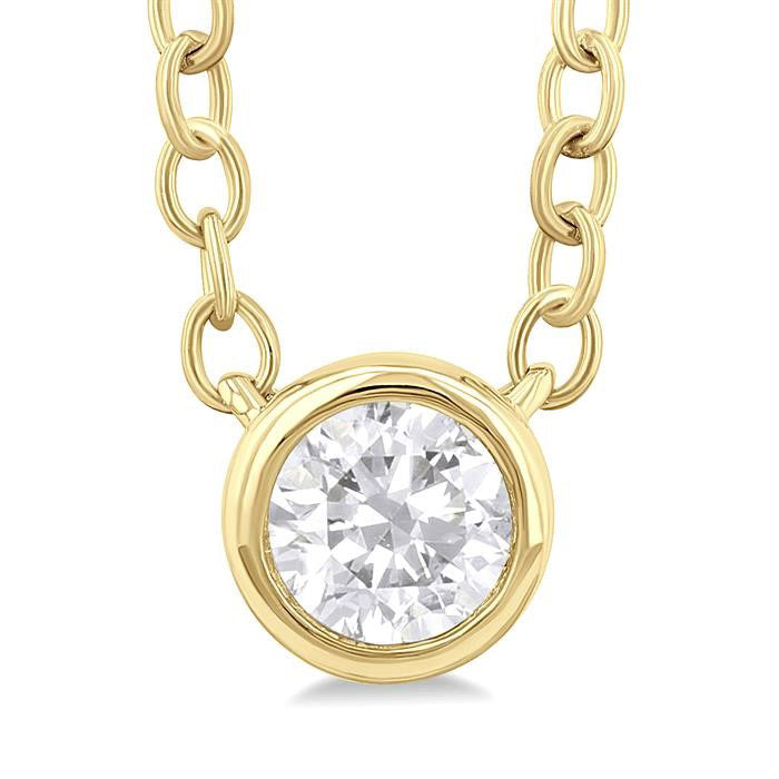 Symphony Harbor Round Shape Bezel Set Petite Diamond Fashion Pendant