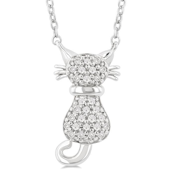 Luna Juno Cat Petite Diamond Fashion Pendant