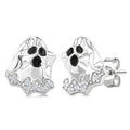 1/20 Ctw Petite Ghost Round Cut Diamond Fashion Earrings in 10K White Gold