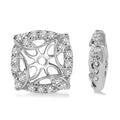 PhoXeLin 14K White Gold Diamond Pave Earrings