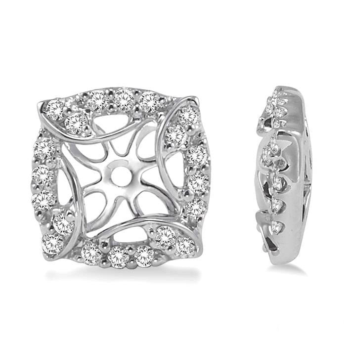 PhoXeLin 14K White Gold Diamond Pave Earrings
