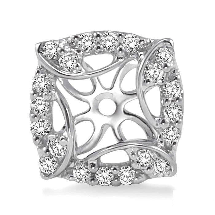 PhoXeLin 14K White Gold Diamond Pave Earrings