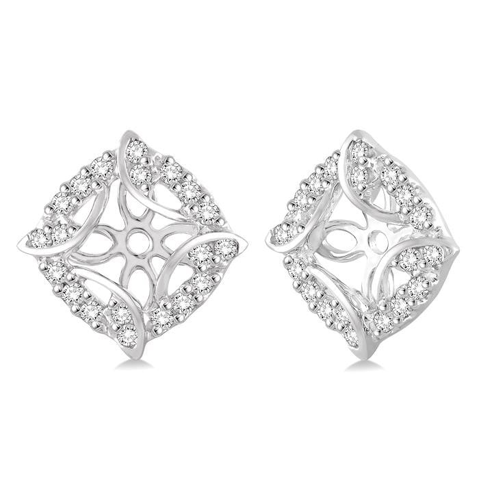 PhoXeLin 14K White Gold Diamond Pave Earrings