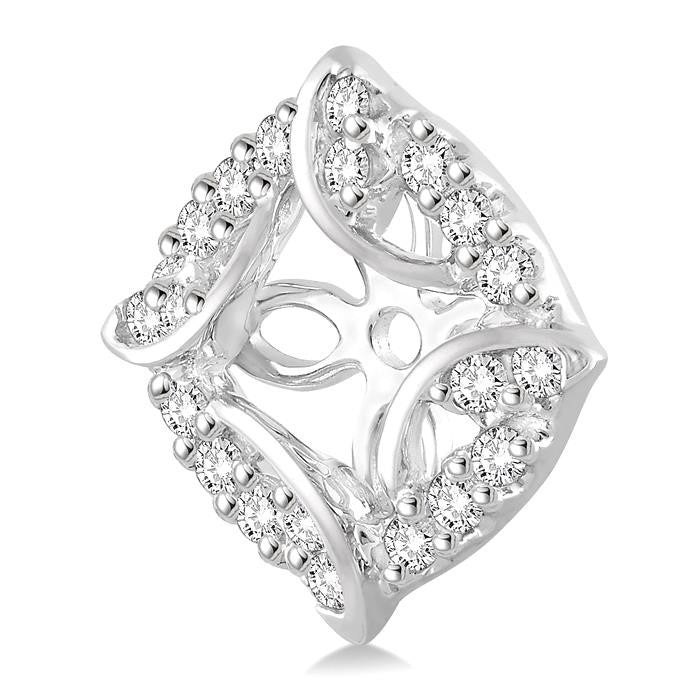 PhoXeLin 14K White Gold Diamond Pave Earrings