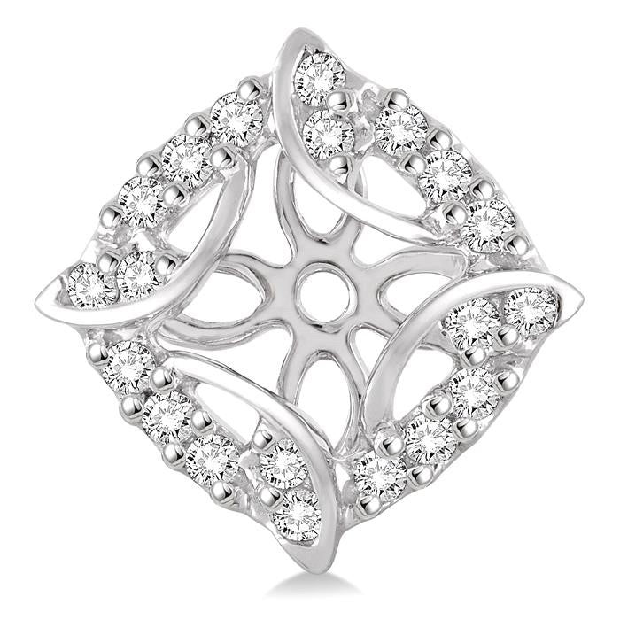 PhoXeLin 14K White Gold Diamond Pave Earrings