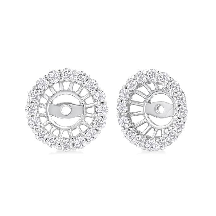 SolCelLin 14K White Gold Diamond Statement Earrings
