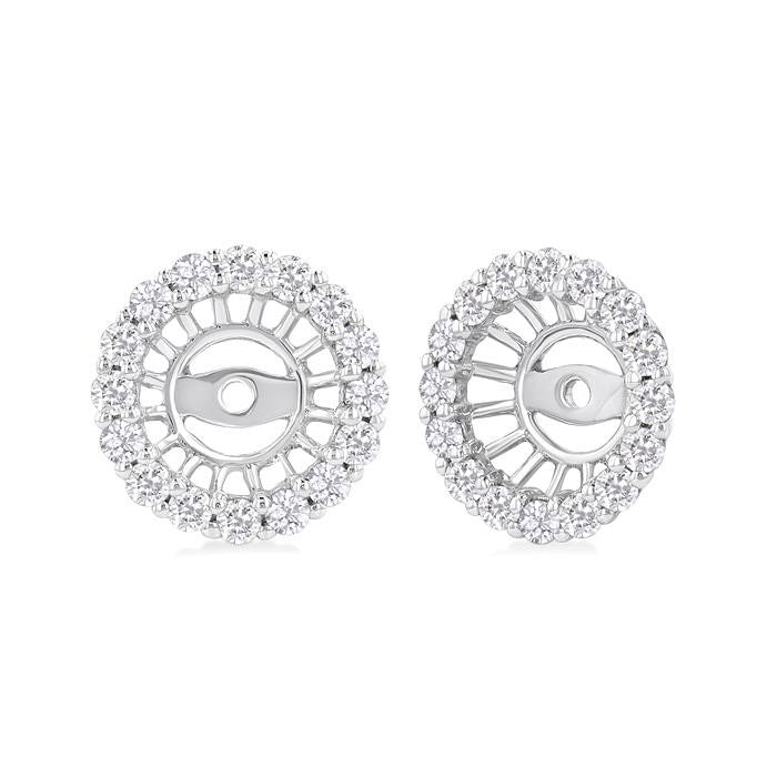 SolCelLin 14K White Gold Diamond Statement Earrings