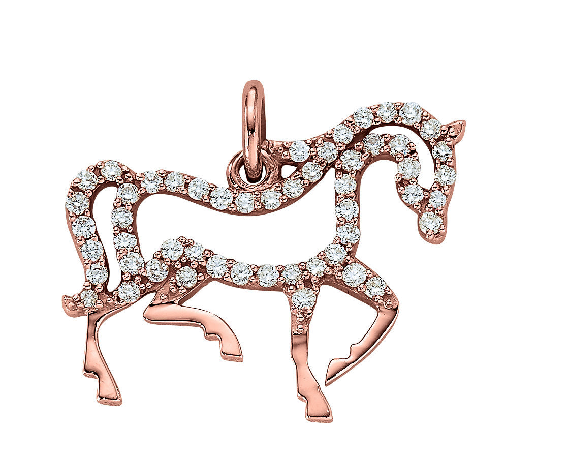 Diamond Outline Horse Pendant