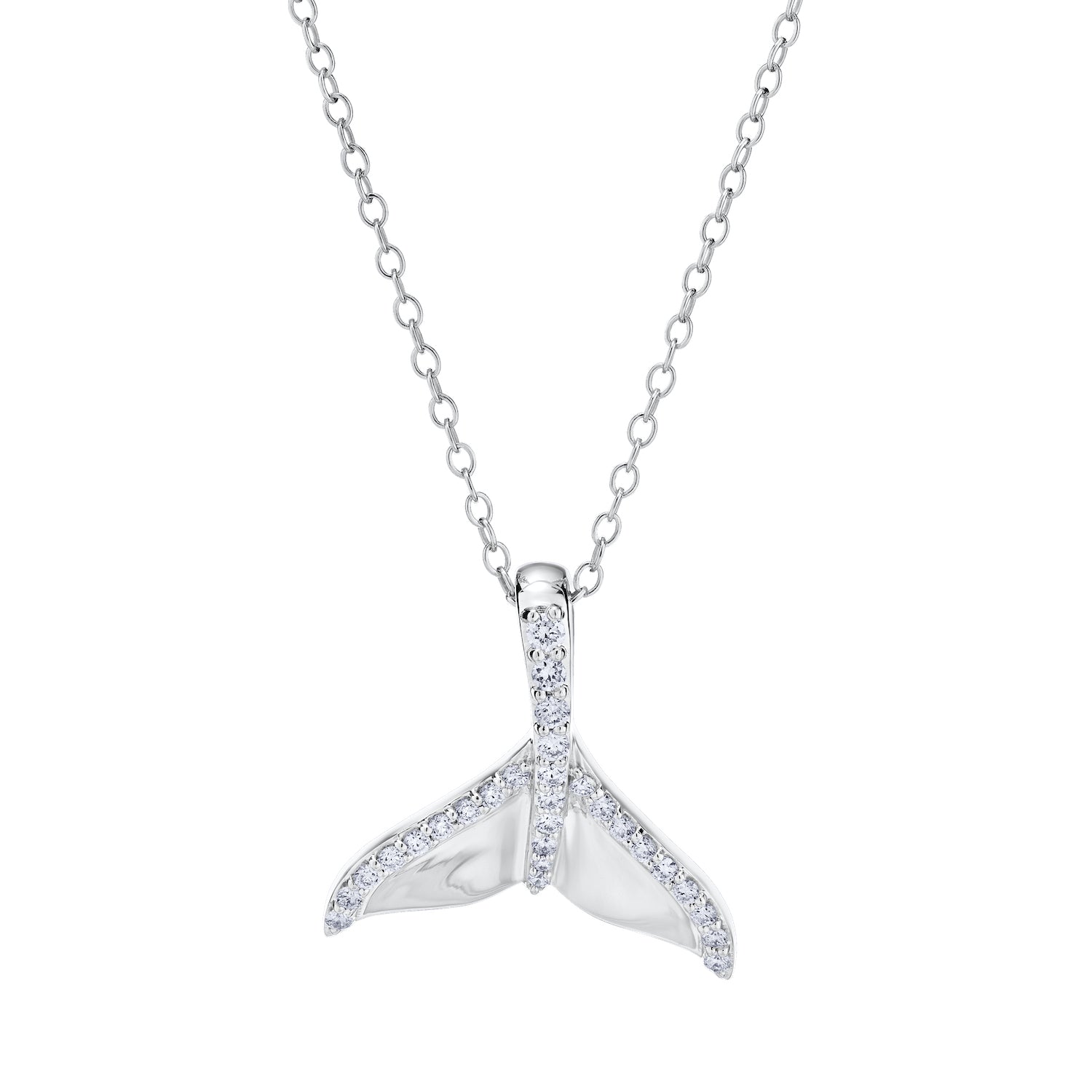 Diamond Whale Tail Pendant