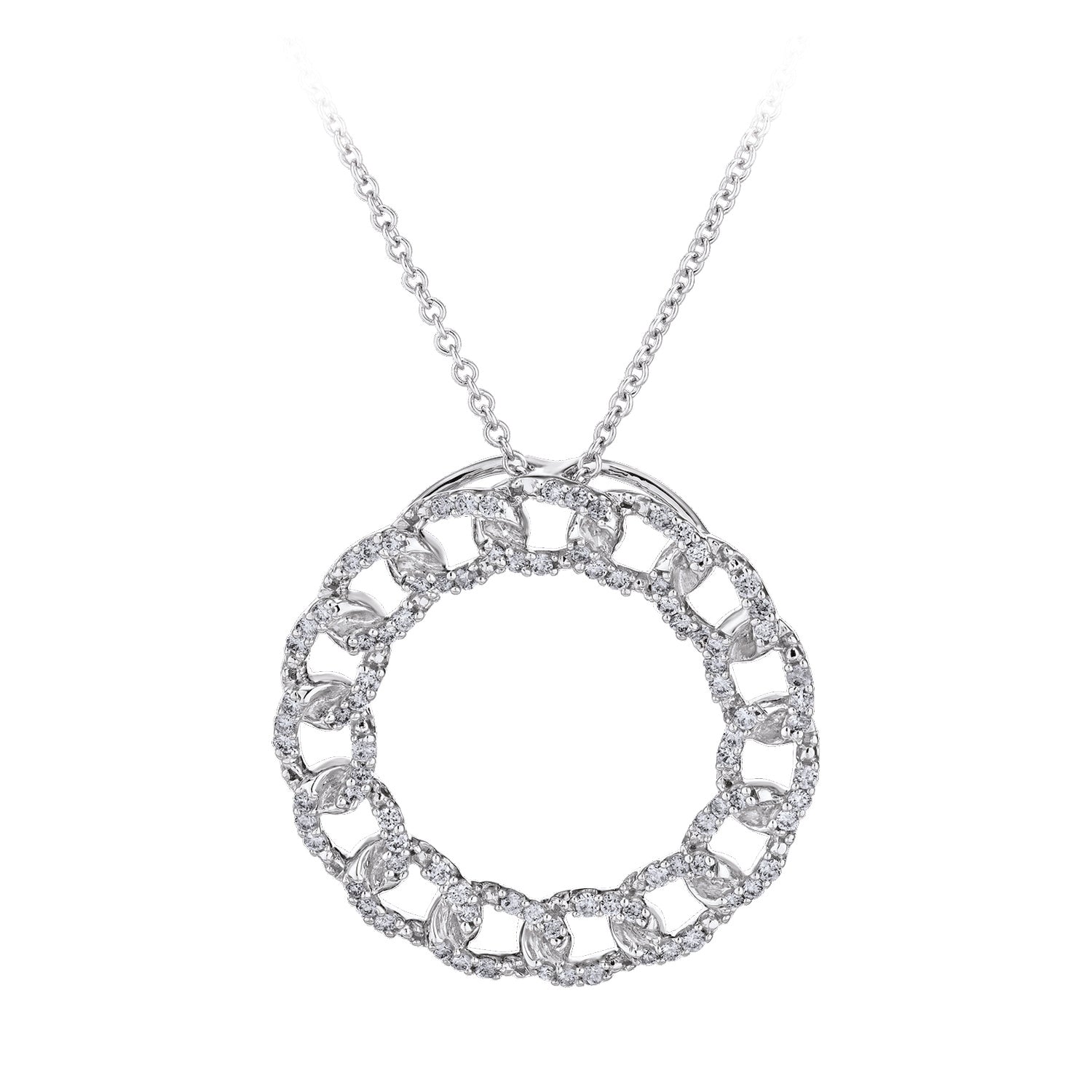 Diamond Cuban Link Eternity Circle Pendant