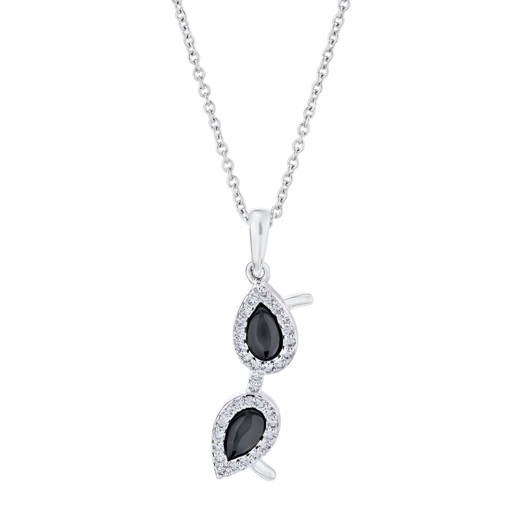 Diamond Black Enamel Sunglasses Pendant