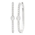 Oval Shape Diamond Fashion Hoop Earrings