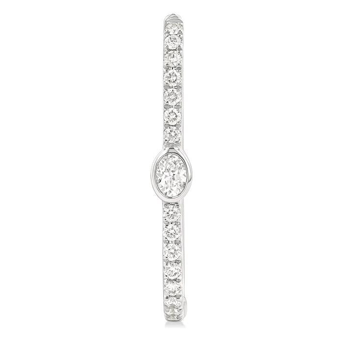 Oval Shape Diamond Fashion Hoop Earrings