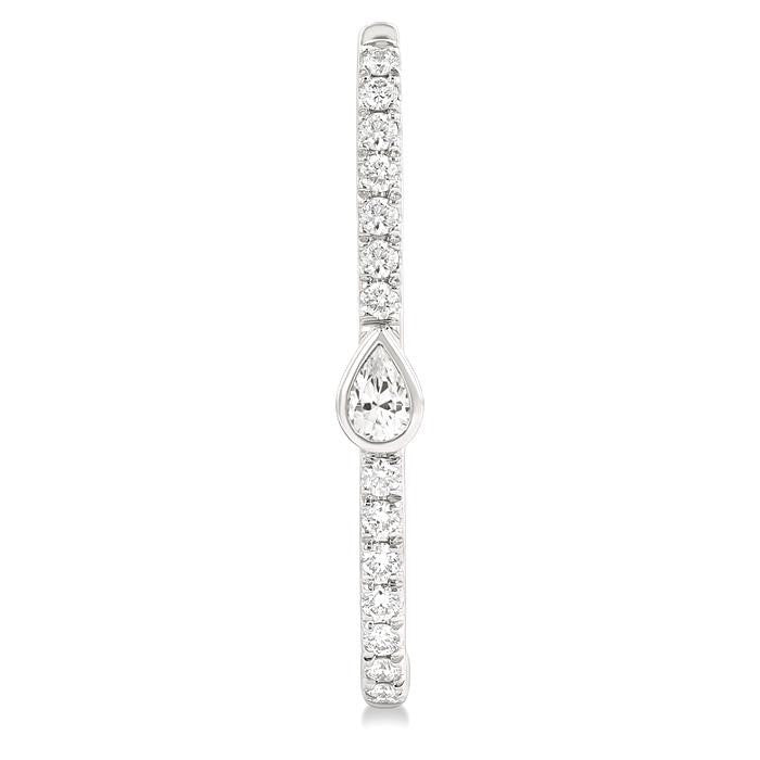 Pear Shape Diamond Fashion Hoop Earrings