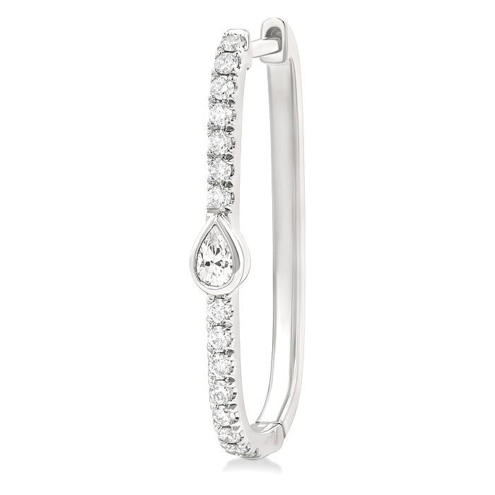 Pear Shape Diamond Fashion Hoop Earrings