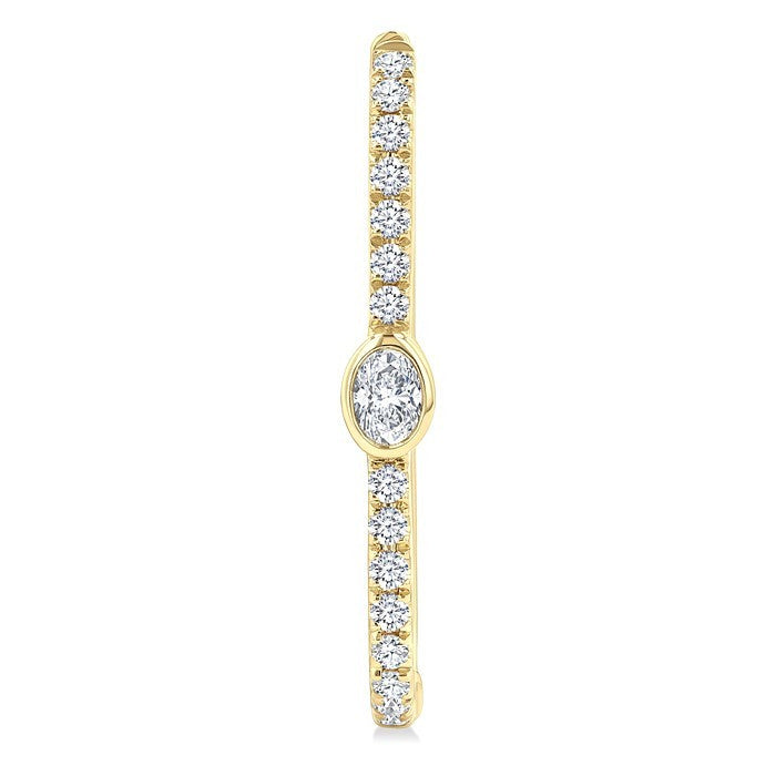 3/8 Ctw Oval and Round Cut Diamond Rectangular Fashion Hoop Earrings in 14K Yellow Gold