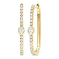 Oval Shape Diamond Fashion Hoop Earrings
