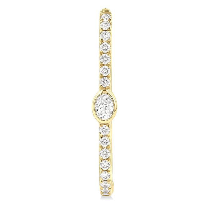 Oval Shape Diamond Fashion Hoop Earrings
