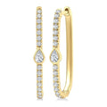 3/8 Ctw Pear and Round Cut Diamond Rectangular Fashion Hoop Earrings in 14K Yellow Gold