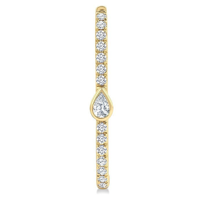 3/8 Ctw Pear and Round Cut Diamond Rectangular Fashion Hoop Earrings in 14K Yellow Gold