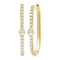 Pear Shape Diamond Fashion Hoop Earrings