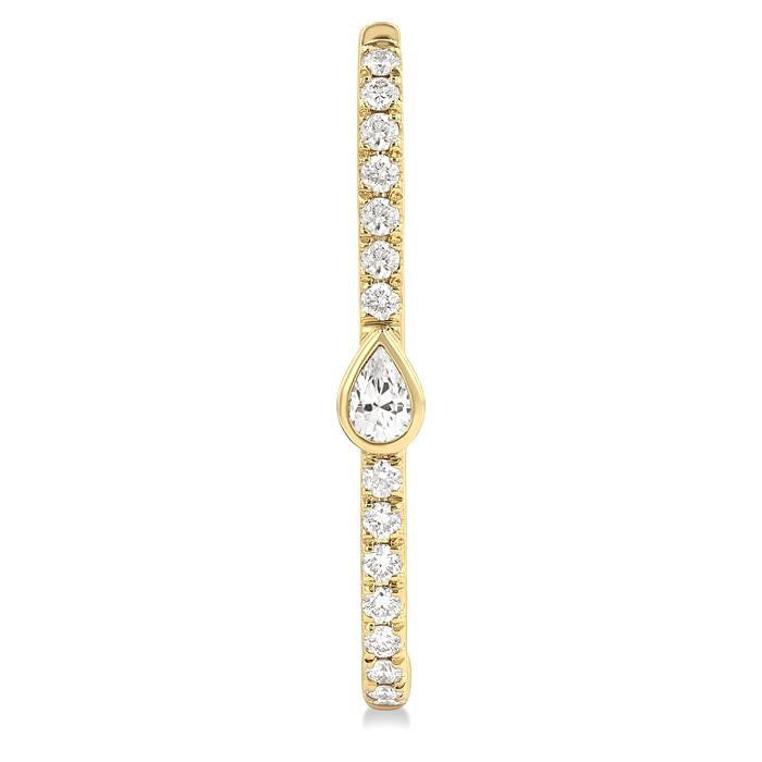 Pear Shape Diamond Fashion Hoop Earrings