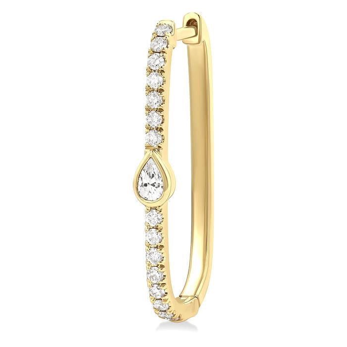 Pear Shape Diamond Fashion Hoop Earrings