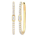 Rectangle Shape Diamond Fashion Hoop Earrings