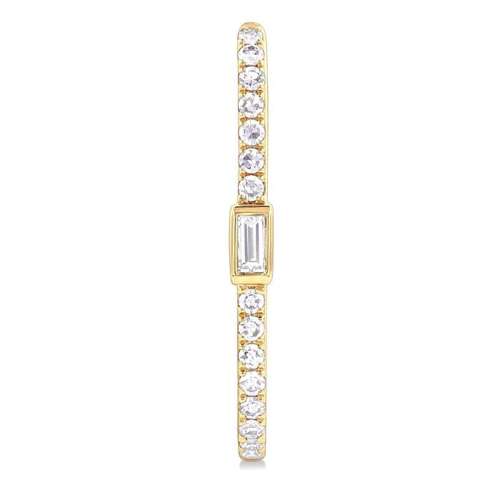 Rectangle Shape Diamond Fashion Hoop Earrings