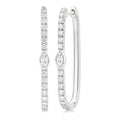 Marquise Shape Diamond Fashion Hoop Earrings