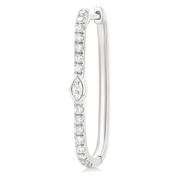 Marquise Shape Diamond Fashion Hoop Earrings