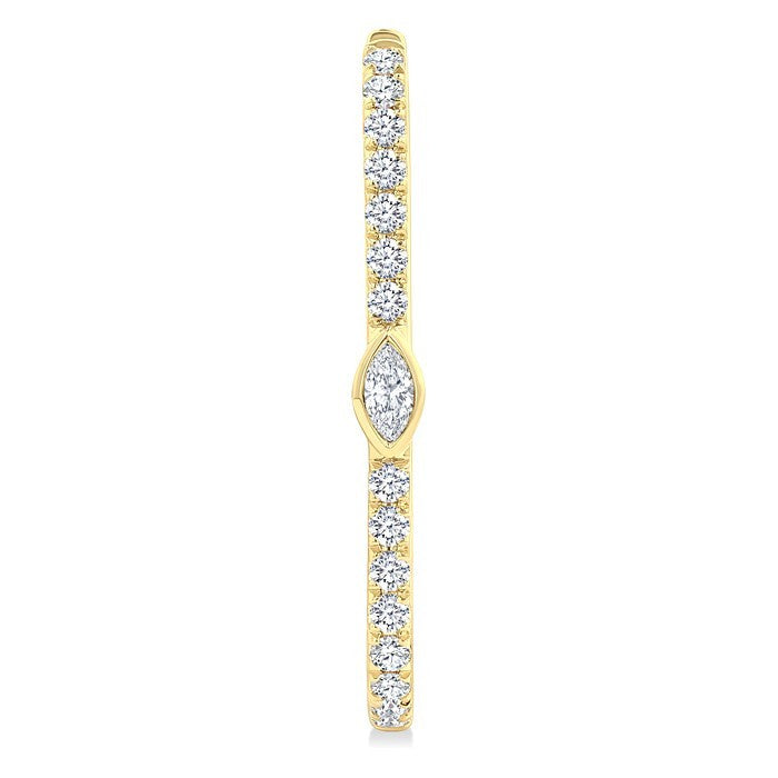 1/3 Ctw Marquise and Round Cut Diamond Rectangular Fashion Hoop Earrings in 14K Yellow Gold