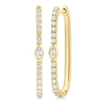 Marquise Shape Diamond Fashion Hoop Earrings