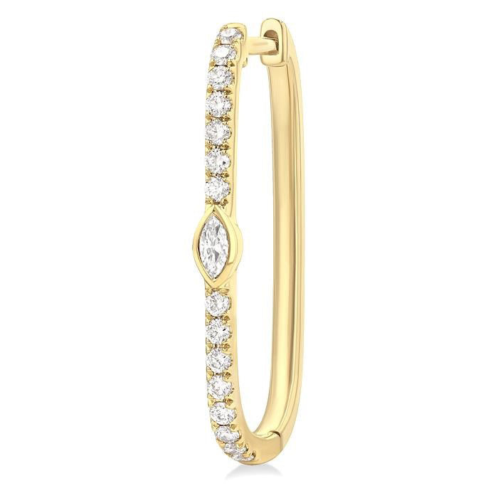 Marquise Shape Diamond Fashion Hoop Earrings